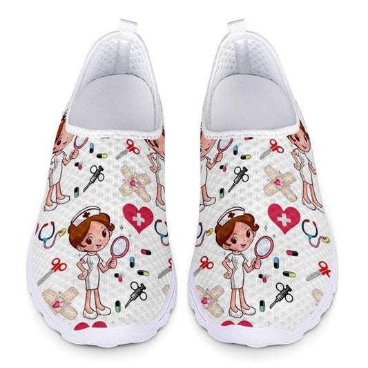 Nurse Cartoon Printed Shoes