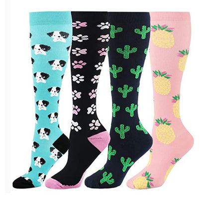 Printed Long Tube Compression Stockings